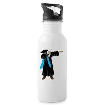 Dabbing Boy Abschlussklasse 2026 Himmelblau - Trinkflasche mit integriertem Trinkhalm - Weiß - Rechts