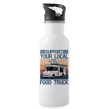 Food Truck Costume for Men Women Kids Food Truck - Water bottle with straw - white - Right