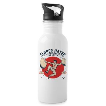 Sloper Hater Krugliebhaber Kletter-Humor-Design - Trinkflasche mit integriertem Trinkhalm - Weiß - Rechts
