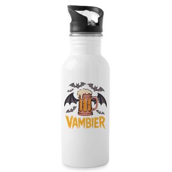 Vampire Beer Batten Motifs - Water bottle with straw - white - Right