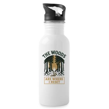 Forest Walk Overthinker Mental Reset - Water bottle with straw - white - Right