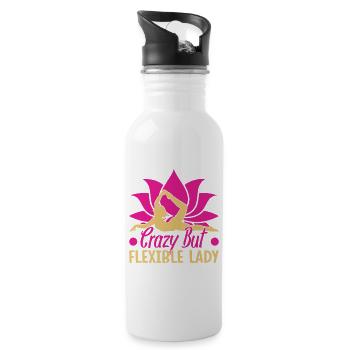 Yoga Crazy But Flexible Lady Funny Yoga - Trinkflasche mit integriertem Trinkhalm - Weiß - Rechts