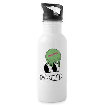 Stay Cool - Trinkflasche mit integriertem Trinkhalm - Weiß - Rechts