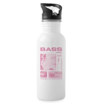 Bassgitarrenliebhaber Bassist Streetwear - Trinkflasche mit integriertem Trinkhalm - Weiß - Rechts