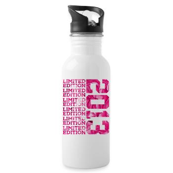 LIMITED EDITION 2013 13 JAHRE PINK 13. GEBURTSTAG - Trinkflasche mit integriertem Trinkhalm - Weiß - Rechts
