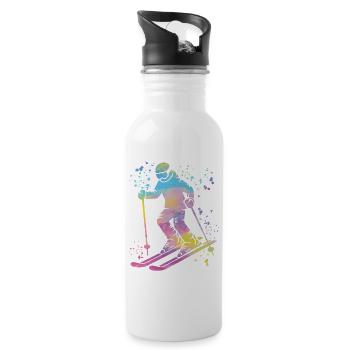 Alpine skiing Winter sports Nordic skiing - Water bottle with straw - white - Right