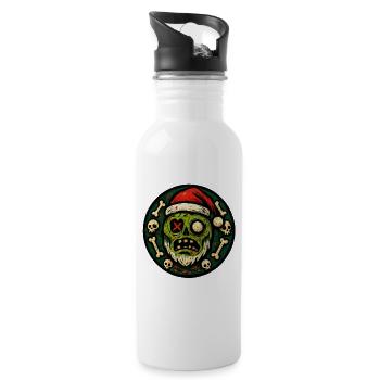 Zombie-Weihnachtsmann - Trinkflasche mit integriertem Trinkhalm - Weiß - Rechts