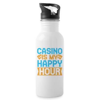 Gambling Fan Casino est mon happy hour casino - Gourde avec paille intégrée - blanc - Droite