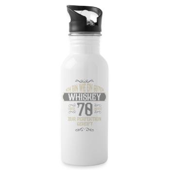 Cadeau pour 70e anniversaire, dicton pour les 70 ans - Gourde avec paille intégrée - blanc - Droite