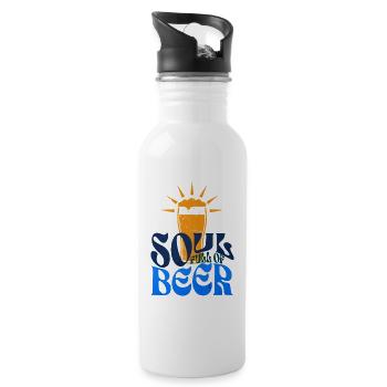 Soul Full Of Beer - Trinkflasche mit integriertem Trinkhalm - Weiß - Rechts