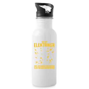 Électricien, je suis électricien, électricien amusant - Gourde avec paille intégrée - blanc - Droite