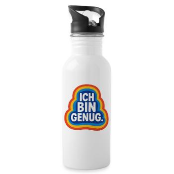 I'm Enough Self Love Retro Design - Water bottle with straw - white - Right