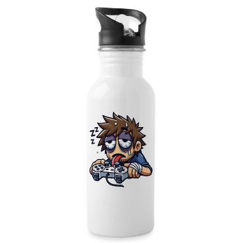 Gamer's Night Dreamer - Trinkflasche mit integriertem Trinkhalm - Weiß - Rechts
