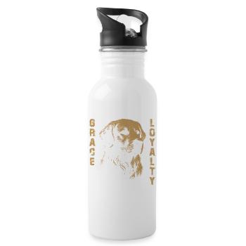 Golden Retriever Grace Loyalty - Water bottle with straw - white - Right