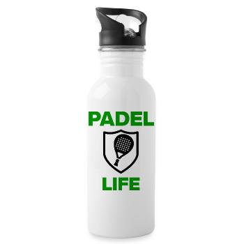 Padel Life – The court is my home, Smash it! - Water bottle with straw - white - Right
