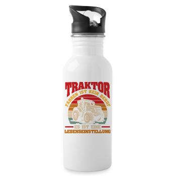 Tractor Farmer Farmer Tractor Driver Tractor - Water bottle with straw - white - Right