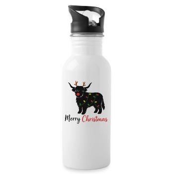 Bétail des Highlands Noël Animaux d’hiver Vaches - Gourde avec paille intégrée - blanc - Droite
