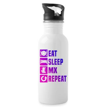 Motocross Love Clean Look for Motocross - Water bottle with straw - white - Right
