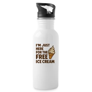 Just Here for Free IceCream - Water bottle with straw - white - Right