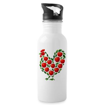 Apple Chickens - Water bottle with straw - white - Right