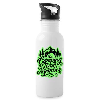 Camping Team Zelt Berge - Trinkflasche mit integriertem Trinkhalm - Weiß - Rechts