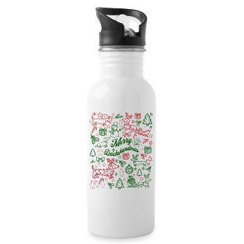 Merry Christmas - Water bottle with straw - white - Right