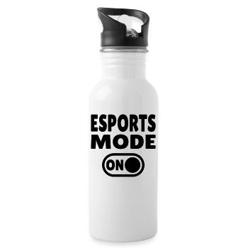 Esports Mode ON – Gaming - Trinkflasche mit integriertem Trinkhalm - Weiß - Rechts
