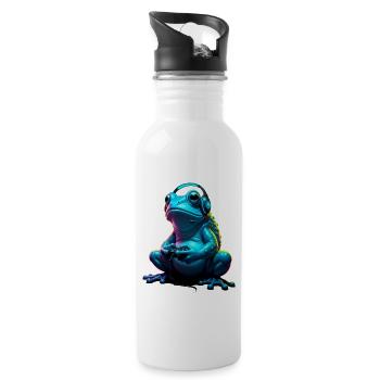 Frog Gaming Animal Video Games Funny Frog - Water bottle with straw - white - Right