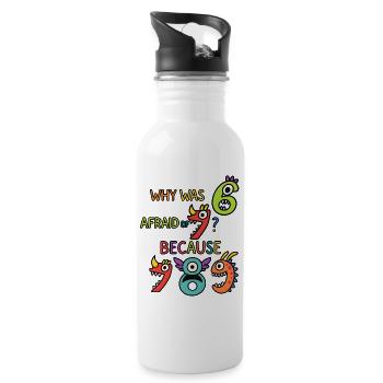 Number day 2026 Why Was Six Afraid Of Seven - Water bottle with straw - white - Right