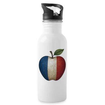Frankreich - Trinkflasche mit integriertem Trinkhalm - Weiß - Rechts
