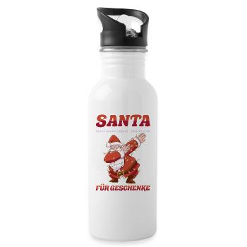 Santa Claus Christmas Time Naughty Christmas - Water bottle with straw - white - Right