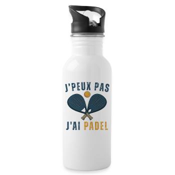 I can't I have padel - Water bottle with straw - white - Right