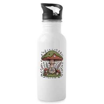 Made Of Moss And Magic Goblincore - Water bottle with straw - white - Right