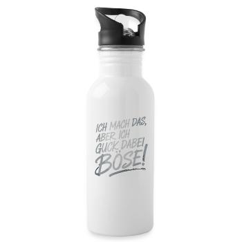  Ich Mach Das Aber Ich Guck Dabei Böse Lustiger - Trinkflasche mit integriertem Trinkhalm - Weiß - Rechts