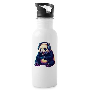 Parrot Gaming Animal Video Games Funny Parrot - Water bottle with straw - white - Right