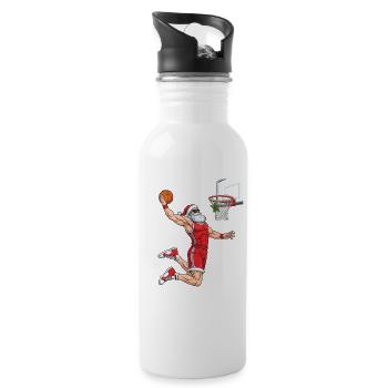 Dunking Santa Holiday Basketball Spirit Bold  - Water bottle with straw - white - Right