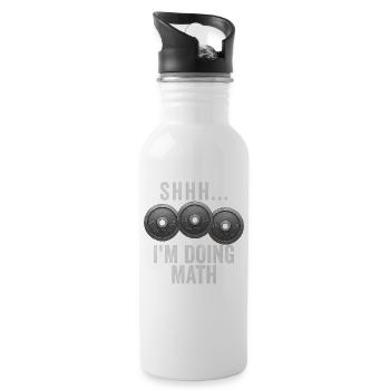 Shhh... I do math weights in the gym – l - Water bottle with straw - white - Right