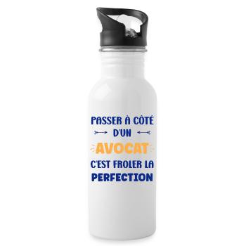 Missing a lawyer: perfection - Water bottle with straw - white - Right