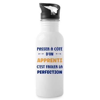 Missing out on an apprentice — perfection - Water bottle with straw - white - Right
