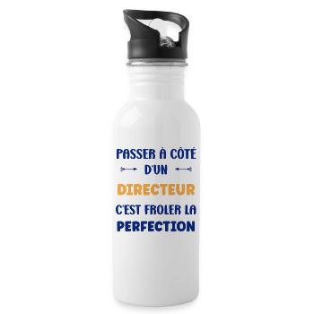 Mit einem Regisseur nahe an der Perfektion - Trinkflasche mit integriertem Trinkhalm - Weiß - Rechts