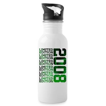 LIMITED EDITION 2008 18 YEARS 18TH BIRTHDAY - Water bottle with straw - white - Right