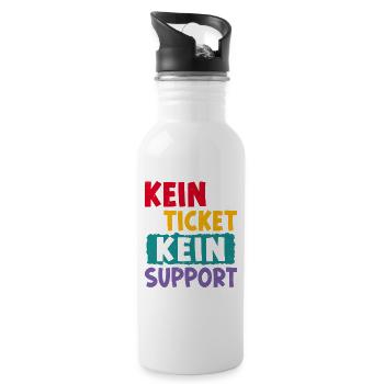 Nerd Computer NO TICKET NO PROBLEM FUNNY - Water bottle with straw - white - Right