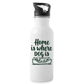 Home Is Where Dog Is Dog Love - Water bottle with straw - white - Right