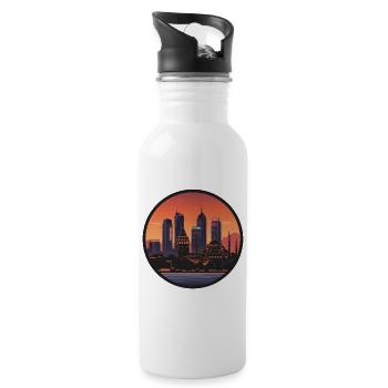 Istanbul Abendstimmung Skyline - Trinkflasche mit integriertem Trinkhalm - Weiß - Rechts