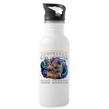 Joueur Drôle de Capybara - Gourde avec paille intégrée - blanc - Droite