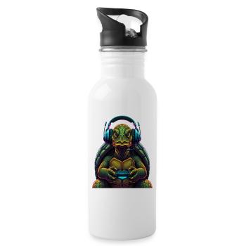 Turtle Gaming Animal Video Games Funny - Water bottle with straw - white - Right