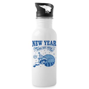 Neujahr Same Hot Mess 2026 Party-Design - Trinkflasche mit integriertem Trinkhalm - Weiß - Rechts