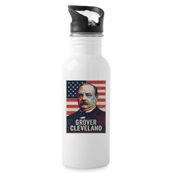 Grover Cleveland USA America Gift - Gourde avec paille intégrée - blanc - Droite