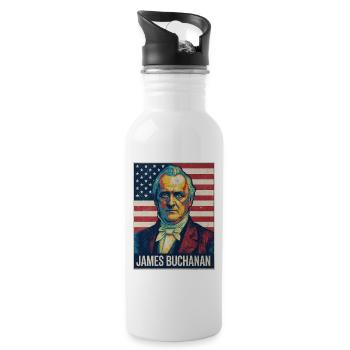 James Buchanan Präsident Usa - Trinkflasche mit integriertem Trinkhalm - Weiß - Rechts