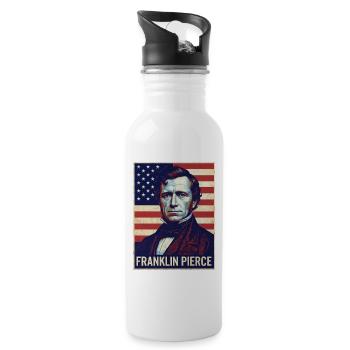 Franklin Pierce Vintage Poster - Water bottle with straw - white - Right